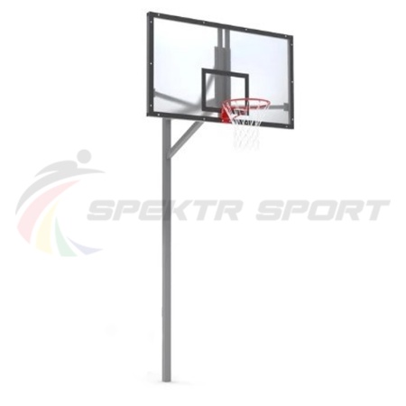 Купить Стойка баскетбольная уличная упрощенная со щитом из оргстекла, кольцом и сеткой SP D 412 в Юрьевеце 