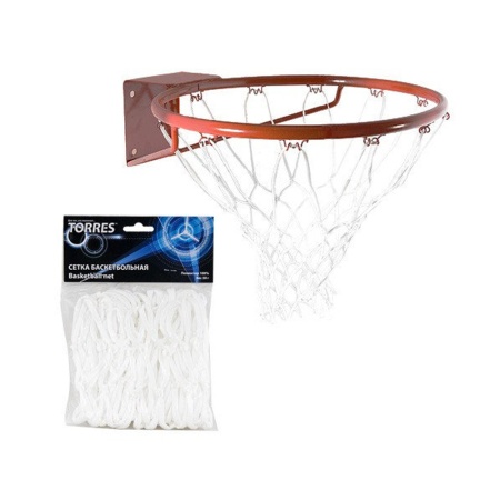Купить Сетка баскетбольная Torres, нить 4 мм, белая в Юрьевеце 