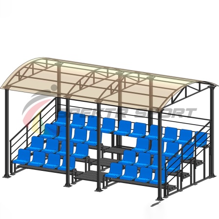Купить Трибуна для зрителей 4 ряда на 34 места с навесом и перилами в Юрьевеце 