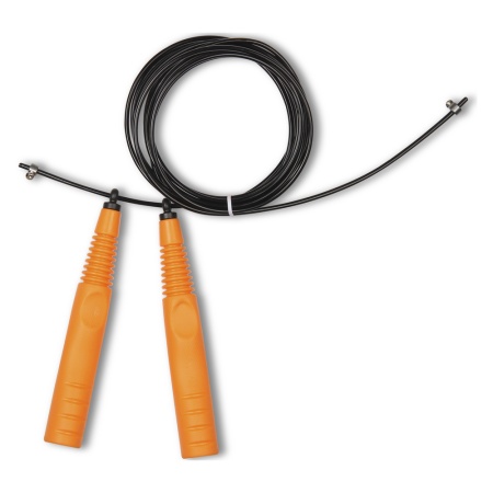 Купить Скакалка высокооборотная Кроссфит стальной шнур в оплетке 2.9 м чёрно-оранжевая в Юрьевеце 